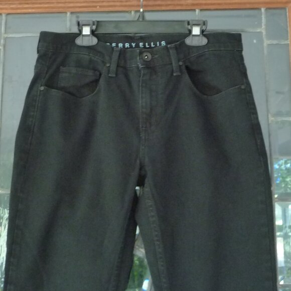 PERRY ELLIS BLACK JEANS SIZE 30X29 - Picture 2 of 8
